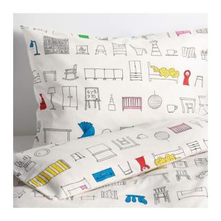 イケア(IKEA)のシングルsize【IKEA】HEMMAHOS掛け布団カバー＆枕カバーマルチカラー(シーツ/カバー)