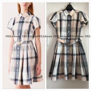 バーバリー(BURBERRY)の美品 ブルーレーベル クレストブリッジ シャツ ワンピース(ミニワンピース)