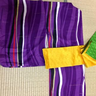 カッコいい系！紫の浴衣と半幅帯のセット(浴衣)