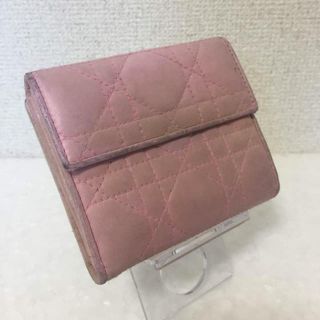 クリスチャンディオール(Christian Dior)の【鑑定済】Christian Dior　折り財布★　ピンク　コンパクトサイズ(財布)