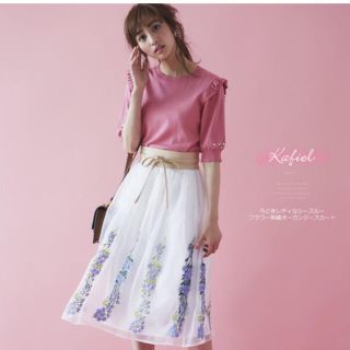 トッコ(tocco)の【こじはる】花柄シフォンスカート(ひざ丈スカート)