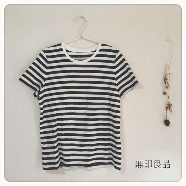 MUJI (無印良品)(ムジルシリョウヒン)の▼無印良品 ボーダーＴシャツXL▼ レディースのトップス(Tシャツ(半袖/袖なし))の商品写真