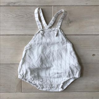 ザラキッズ(ZARA KIDS)のザラミニ Zara mini ベビーロンパース オーバーオール ナチュラル(ロンパース)