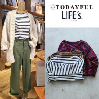 トゥデイフル(TODAYFUL)のBoatneck Border Tee ボーダーロンT(カットソー(長袖/七分))