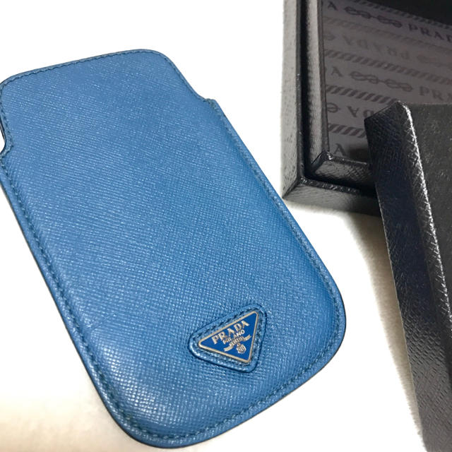 美品 PRADA サフィアーノ iPhon 携帯 パスケース iQOS カバ