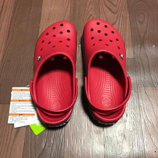 クロックス(crocs)の激安 クロックス サンダル 28cm レッド ブラック クロスバンド(サンダル)