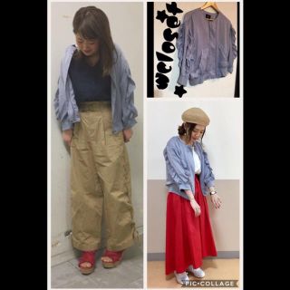 ダブルクローゼット(w closet)のwcloset★袖フリルサテンブルゾン★LB(ブルゾン)