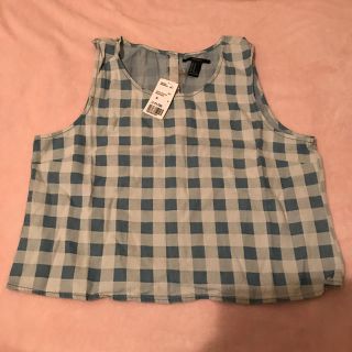 フォーエバートゥエンティーワン(FOREVER 21)のf21ギンガムチェックトップス(Tシャツ(半袖/袖なし))