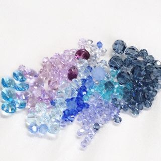 スワロフスキー(SWAROVSKI)のスワロフスキーセット ブルー系 ビーズ ハンドメイド パーツ(各種パーツ)