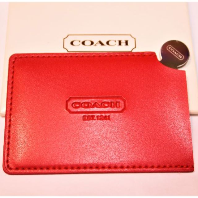 COACH(コーチ)のコーチ COACH ミラー 鏡 新品 赤 コンパクト ノベルティ レディースのファッション小物(その他)の商品写真