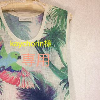 ザラ(ZARA)のZARA 新品 ノースリーブ リゾート カットソー(カットソー(半袖/袖なし))