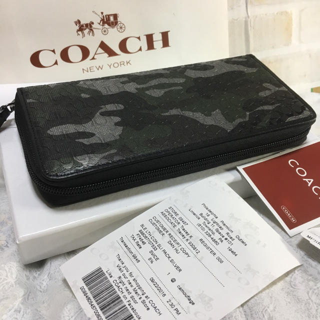COACH(コーチ)のプレゼントにも❤️新品コーチ ラウンドファスナー長財布カモフラミニシググレー系 メンズのファッション小物(長財布)の商品写真