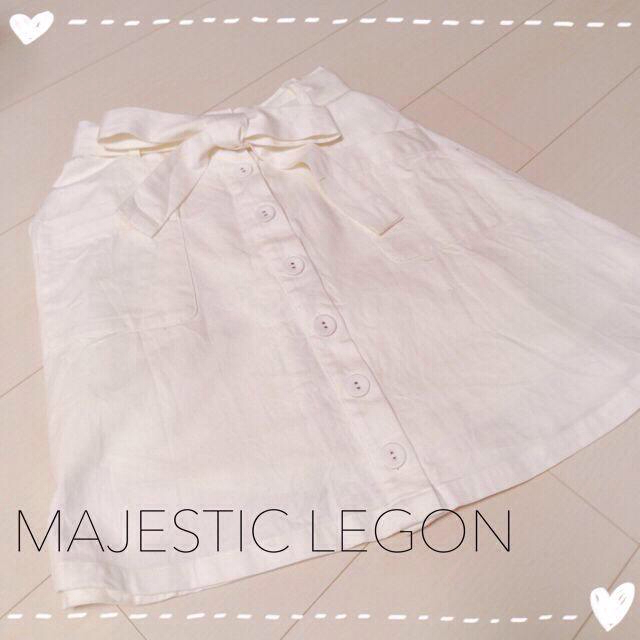 MAJESTIC LEGON(マジェスティックレゴン)の膝丈前ボタンスカート レディースのスカート(ひざ丈スカート)の商品写真