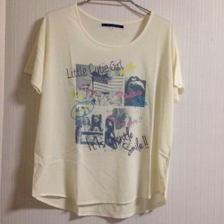 ジエンポリアム(THE EMPORIUM)のシフォン切り替えプリントTシャツ(Tシャツ(半袖/袖なし))