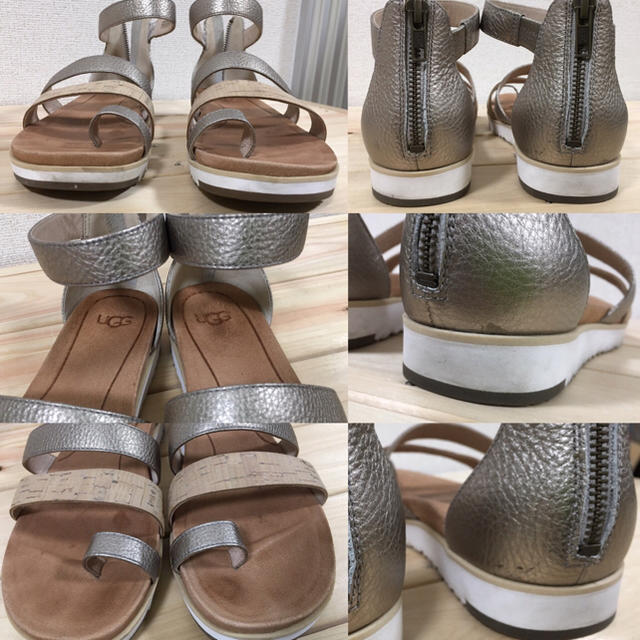 UGG(アグ)の専用  UGG アグ サンダル 7 24 ジーナ ZINA ゴールド グレー  レディースの靴/シューズ(サンダル)の商品写真