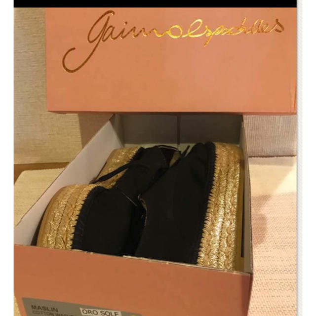 gaimo(ガイモ)のgaimoガイモエスパドリーユ 厚底スニーカー（スペイン）黒&金 レディースの靴/シューズ(スニーカー)の商品写真