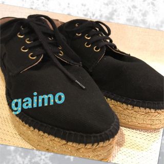 ガイモ(gaimo)のgaimoガイモエスパドリーユ 厚底スニーカー（スペイン）黒&金(スニーカー)