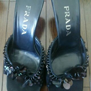 プラダ(PRADA)のPRADAプラダ スパンコールミュール(ミュール)