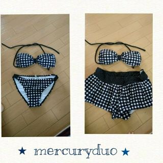 マーキュリーデュオ(MERCURYDUO)のマーキュリーデュオ♡ギンガムチェック水着3点セット(水着)