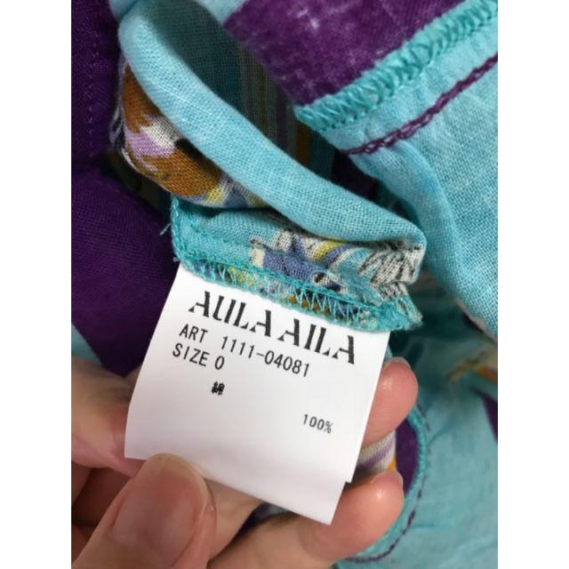 AULA AILA(アウラアイラ)の正規完売　アウラアイラ/着物袖パネルフラワー柄ポンチョ 風チュニック レディースのトップス(チュニック)の商品写真