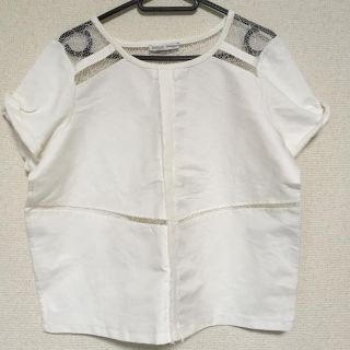 ザラ(ZARA)の新品未使用 ZARA レース Tシャツ オフホワイト(Tシャツ(半袖/袖なし))