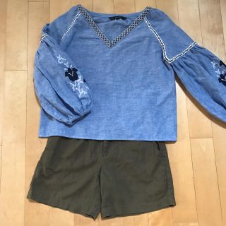 ザラ(ZARA)ののん様★zara フレアスリーブ リネントップス♡(カットソー(長袖/七分))