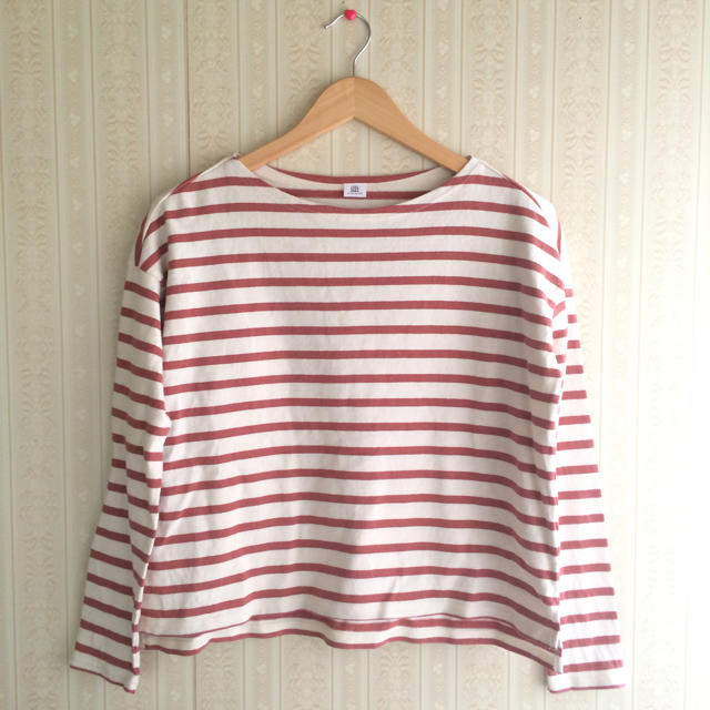 KBF(ケービーエフ)のピンク ボーダー バスクシャツ レディースのトップス(カットソー(長袖/七分))の商品写真