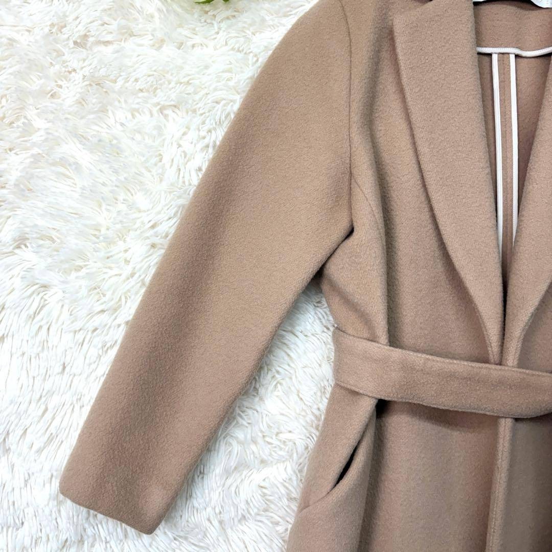 Greed International(グリードインターナショナル)の美品 グリードインターナショナル カシミア混ウールロングコート S キャメル レディースのジャケット/アウター(ロングコート)の商品写真