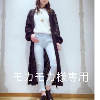 ジーナシス(JEANASIS)のジーナシス 総レース  黒カーディガン 値下げ(カーディガン)