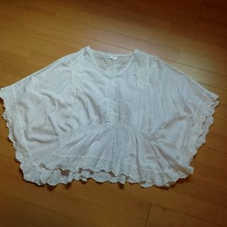 ナイスクラップ(NICE CLAUP)の夏服(白レースのトップス)(カットソー(半袖/袖なし))