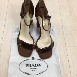 プラダ(PRADA)のPRADA プラダ ヒールサンダル ブラウン べっ甲(サンダル)