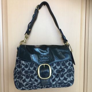 コーチ(COACH)のCOACH デニムハンドバッグ 正規品 美品(ハンドバッグ)