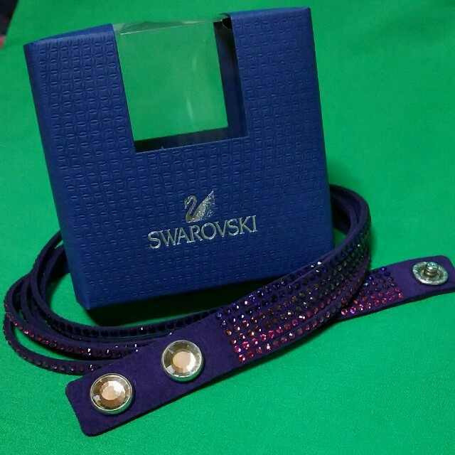 SWAROVSKI(スワロフスキー)の★スワロフスキー★スレイクブレスレット＊チョーカーにも★パープル★ レディースのアクセサリー(ブレスレット/バングル)の商品写真