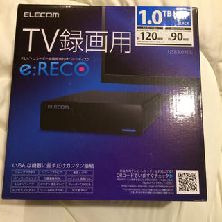 エレコム(ELECOM)の☆新品保証書付送料無料☆テレビ録画用 外付けハードディスク 1TB 大容量 簡単(ブルーレイレコーダー)