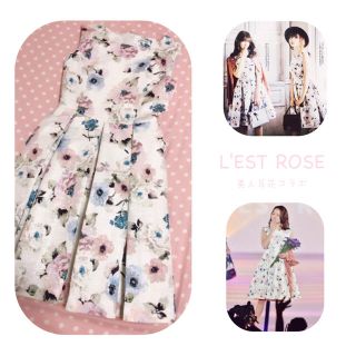 レストローズ(L'EST ROSE)の♡ 美人百花コラボ フラワープリントワンピース ♡(ひざ丈ワンピース)