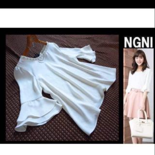 イング(INGNI)の最新★INGNIイング★装飾付Backリボン TOPS(カットソー(長袖/七分))