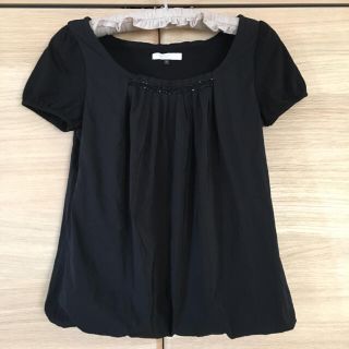 プロポーションボディドレッシング(PROPORTION BODY DRESSING)のぽむさく様専用【プロポーション】裾バルーントップス 黒(カットソー(半袖/袖なし))