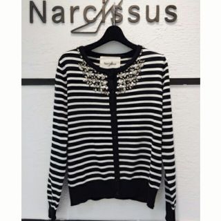 ナルシス(Narcissus)のナルシス ボーダービジューカーディガン(カーディガン)