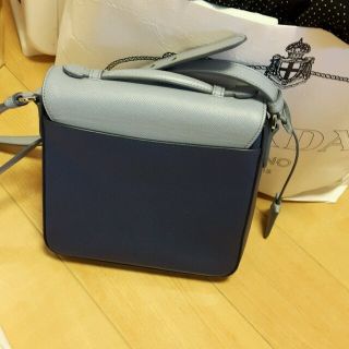 PRADA プラダ　MADRAS BAG NERO+CACAO ギャランティあり