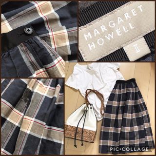 マーガレットハウエル(MARGARET HOWELL)の♢gerogero様専用♢ MARGARET HOWELL スカート チェック(ひざ丈スカート)