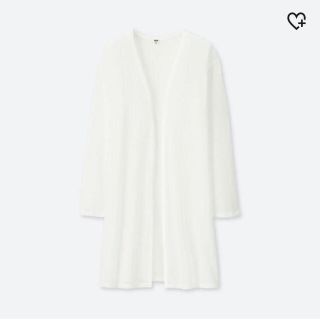 ユニクロ(UNIQLO)の新品未使用＊ライトロングカーディガン＊ホワイト＊ユニクロ＊Lサイズ(カーディガン)