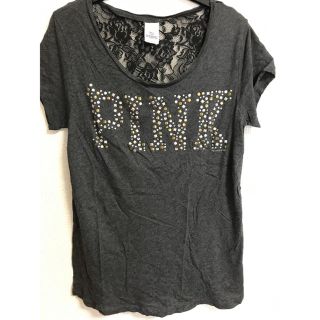 ヴィクトリアズシークレット(Victoria's Secret)のりん様専用ページ☆PINK バックレース スタッズＴシャツ(Tシャツ(半袖/袖なし))