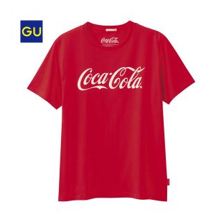 メンズ 【Ｍ】GU コカコーラ コーラ コラボ 赤 Tシャツ ロゴ 完売