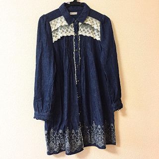 アクシーズファム(axes femme)の美品♡axes femme デニムシャツワンピース(ひざ丈ワンピース)