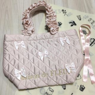 メゾンドフルール(Maison de FLEUR)の新品未使用🎀人気完売🎀ダイヤキルトリボントートバッグ ピンク(トートバッグ)