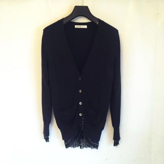 サカイラック(sacai luck)のsacai luck サカイ サカイラック カーディガン チュールレース付き 黒(カーディガン)