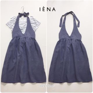 イエナ(IENA)のIENA . リネン ウエストリボン ホルターネック ワンピース(ひざ丈ワンピース)