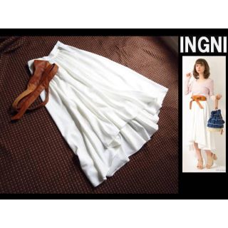 イング(INGNI)の最新★INGNIイング★サッシュベルト付Peツイルイレヘム/スカート(ロングスカート)