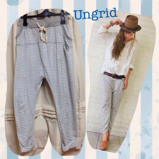 Ungrid - Ungrid♡ボーダーサルエルスウェットの通販 by AIRI's shop ... ungrid スウェットサルエル