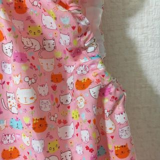 ノースリーブスモックMサイズ(100〜110)ピンク猫柄の通販 by 晴山晴子